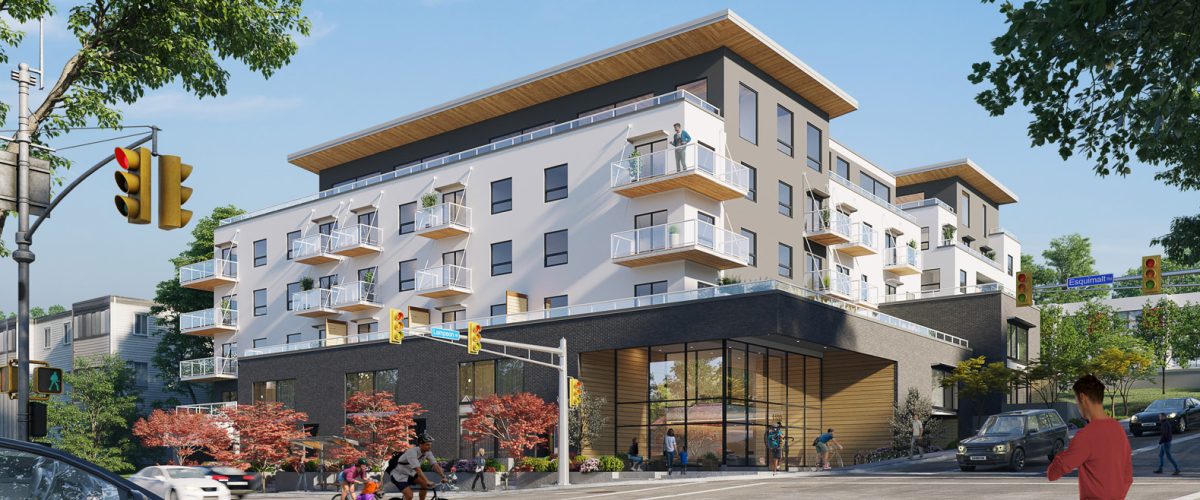 The Proxima buildings in Esquimalt Village at Lampson